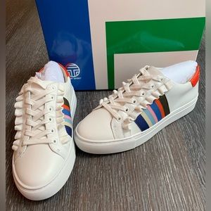 Tory Burch Sport Ruffle Sneaker Snow White/Palmetto/Pomander 100 Size 8